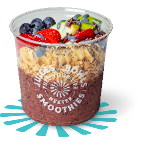 Acai Bowl with blue drizzle topping