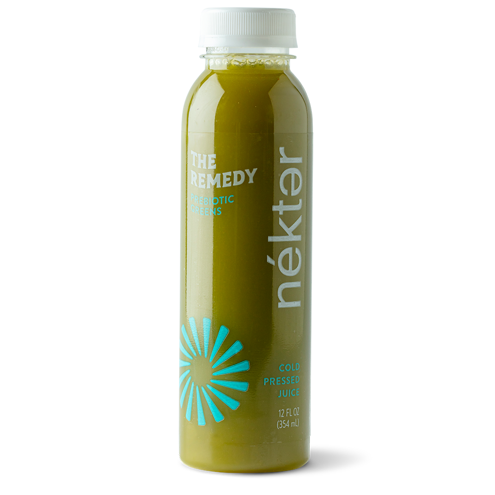 The Remedy Nekter bottled green juice with prebiotics.