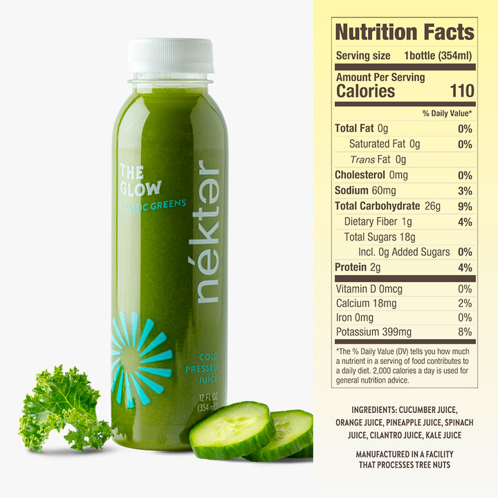 The Glow Grab N Go Bottle with nutritionals