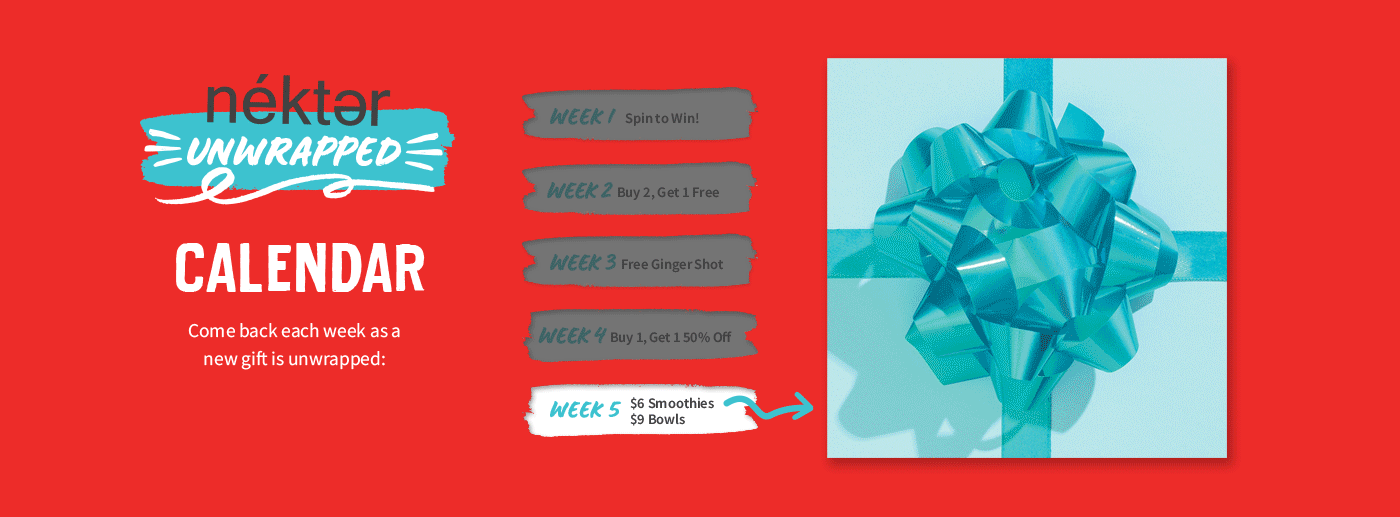 nekter unwrapped week 5 smoothies and bowl discounts