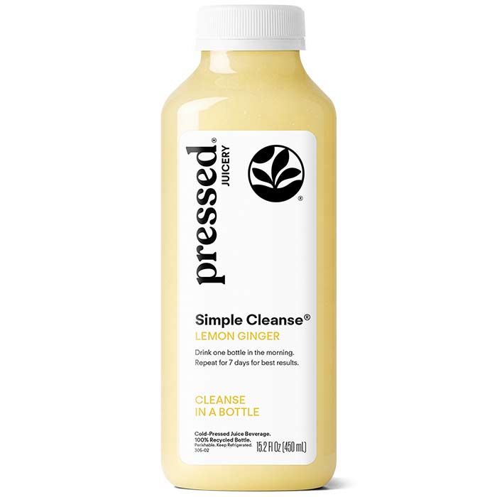 Juice bottle labeled 'Pressed Juicery' on a white background